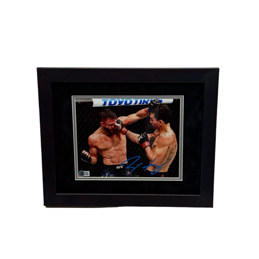 Max Holloway Autographed UFC Punch 8x10 Beckett - Framed