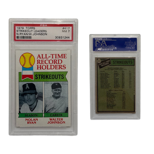 1979 Nolan Ryan Walter Johnson Topps #417 PSA NM 7