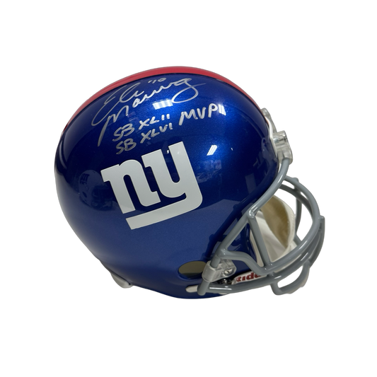 Eli Manning Autographed New York Giants Replica Helmet “SB MVP” Inscriptions Steiner