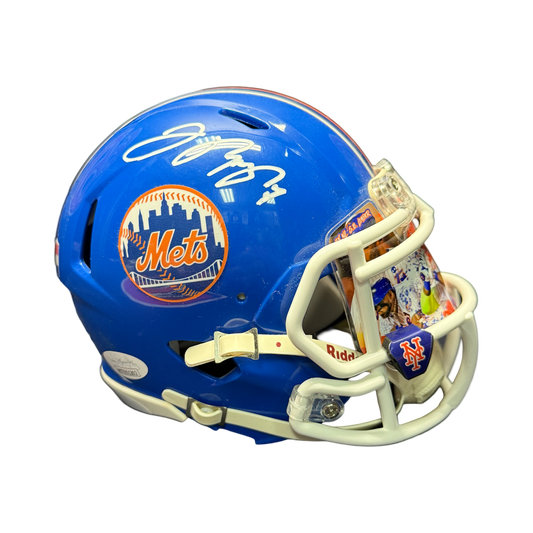 Jose Reyes Autographed New York Mets Mini Football Helmet JSA