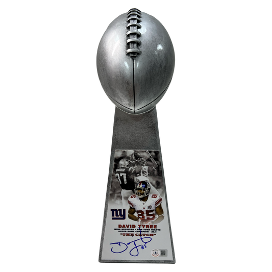 David Tyree Autographed New York Giants Super Bowl Replica Trophy Beckett