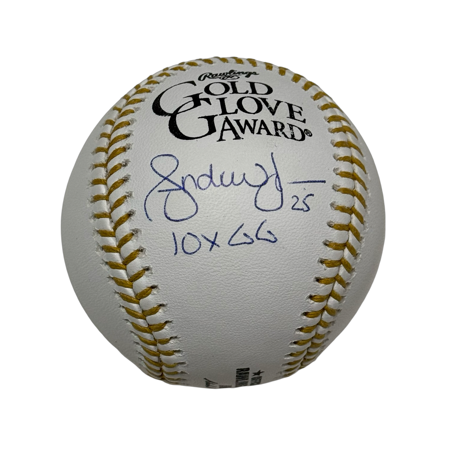 Andruw Jones Autographed Atlanta Braves Gold Glove Logo Baseball “10x GG” JSA