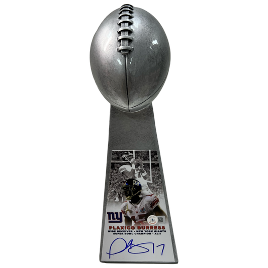 Plaxico Burress Autographed New York Giants Super Bowl Replica Trophy Beckett