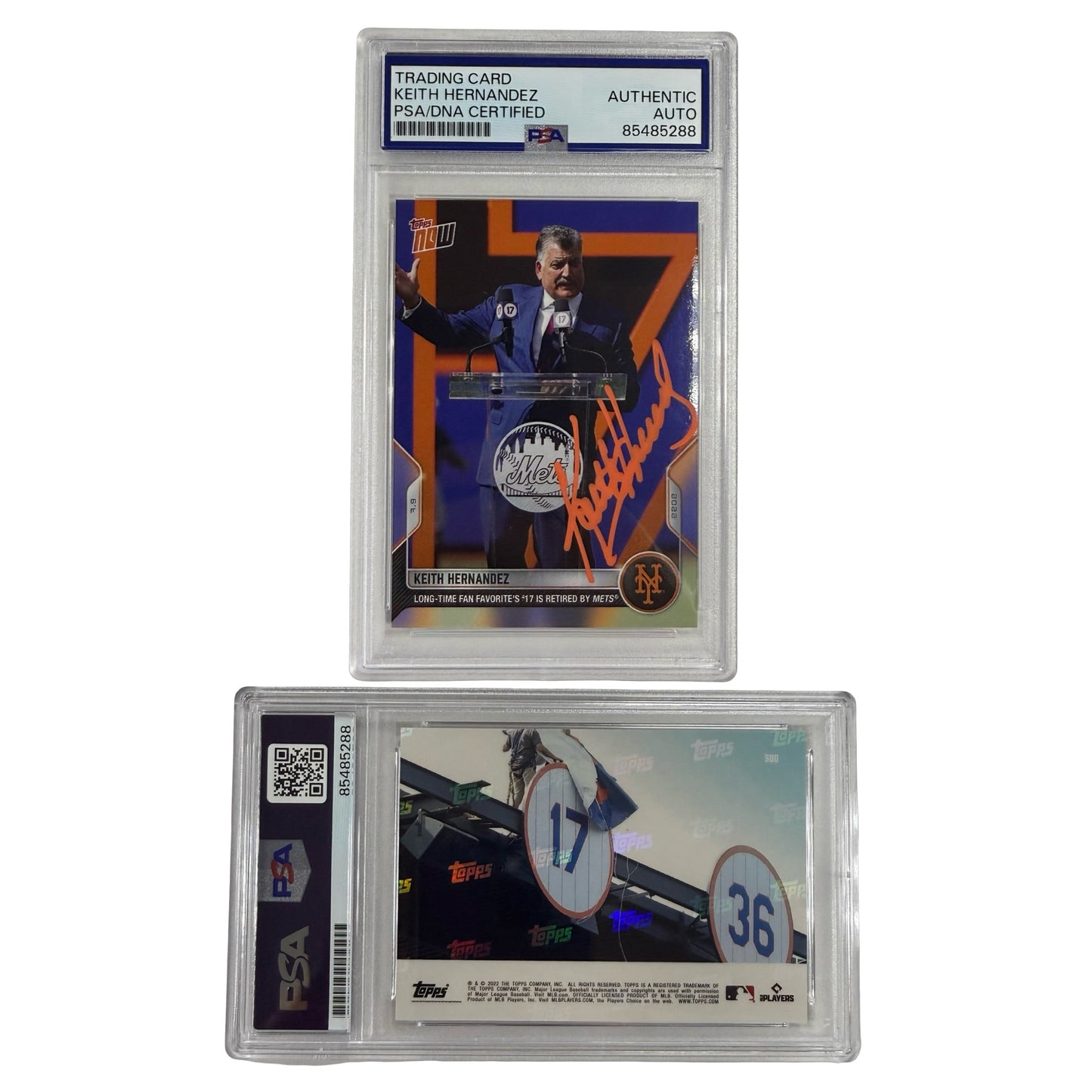 2022 Keith Hernandez Autographed Topps Now Jersey Retirement #500 PSA Auto