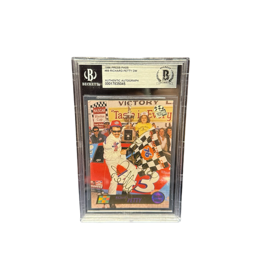 Richard Petty Autographed 1996 Press Pass Racing #99 Beckett