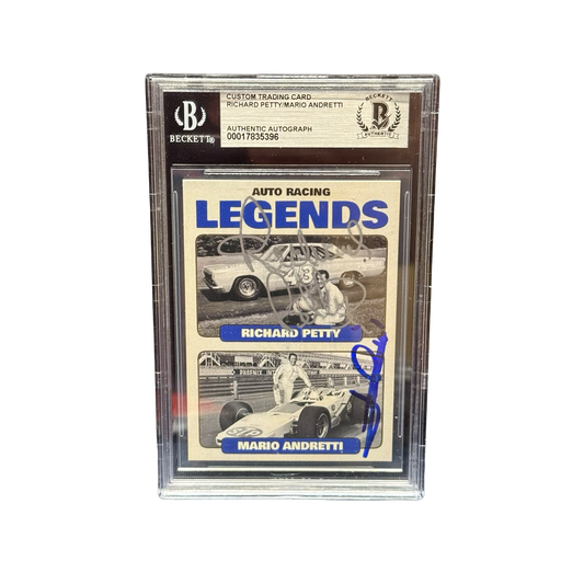 Mario Andretti Richard Petty Autographed Racing Custom Trading Card Beckett
