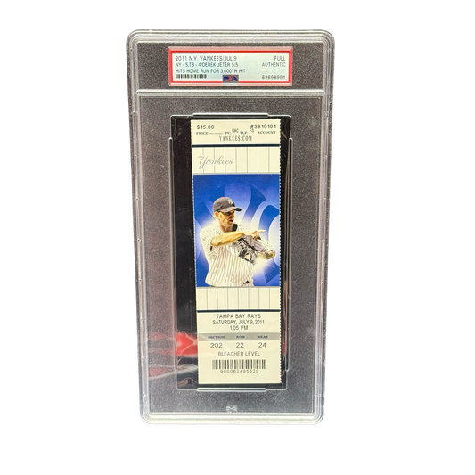 Derek Jeter July 9 2011 3000th Hit Full Ticket New York Yankees PSA Authentic