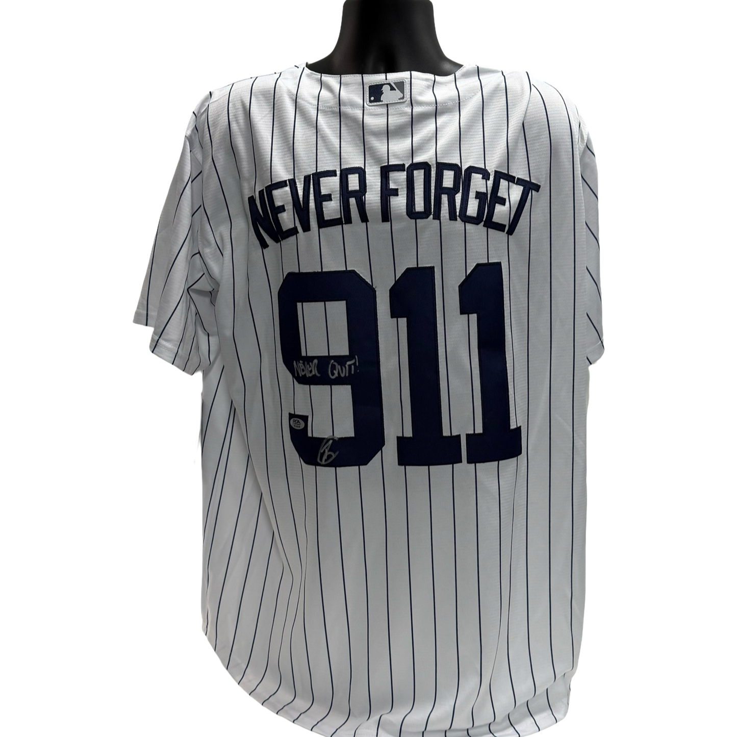 Robert O’Neill U.S. Navy SEAL Autographed NEVER FORGET 911 New York Yankees Jersey PSA