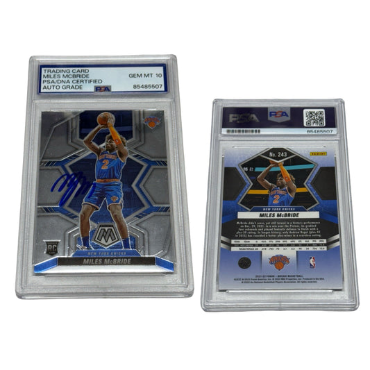 2021-22 Panini Mosaic #243 Miles McBride PSA Auto Authentic GEM MT 10