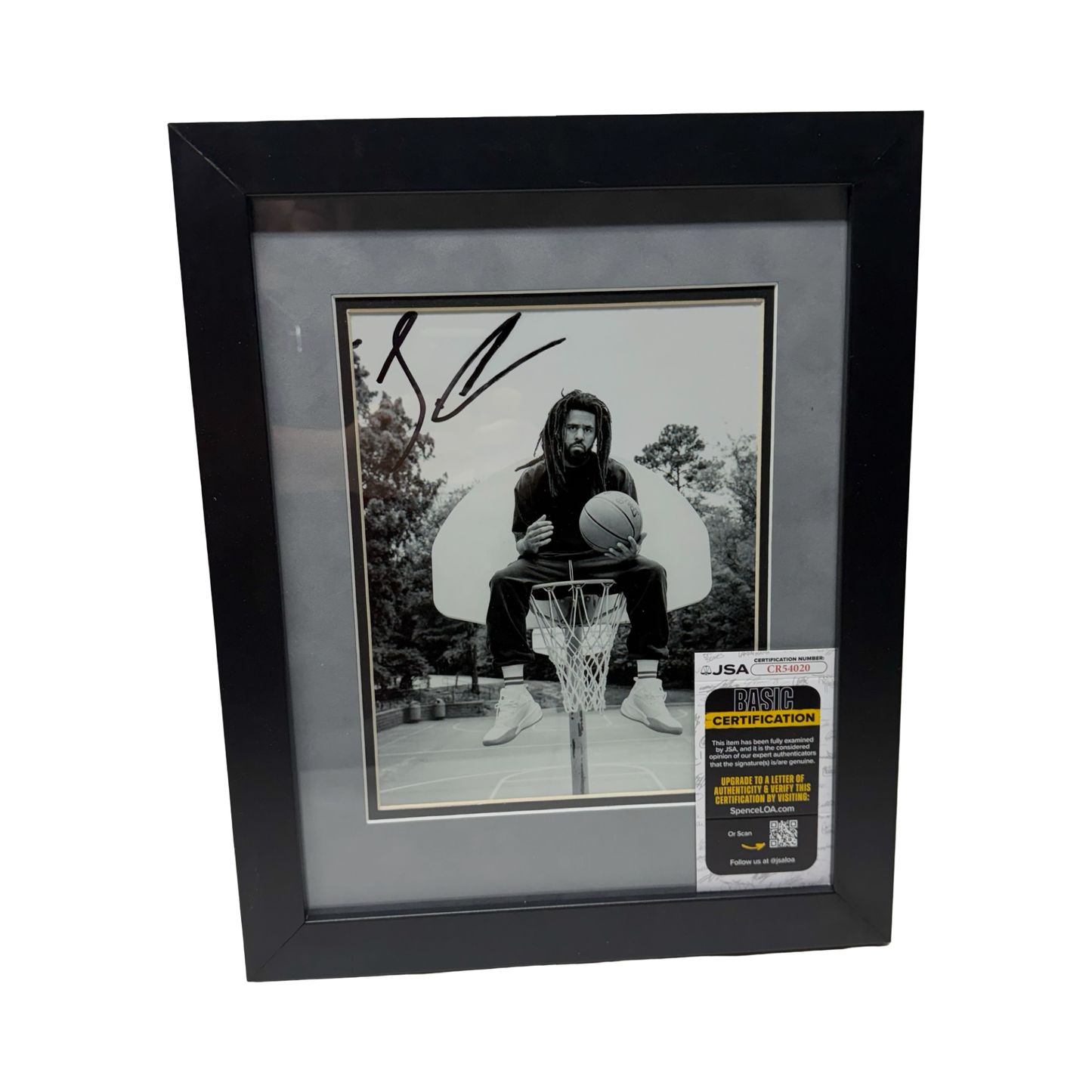 J. Cole Signed 8x10 Grey Framed B&W Photo Autographed Hip-hop Rap JSA COA