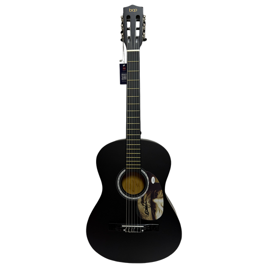 Willie Nelson Autographed Black Acoustic Guitar JSA