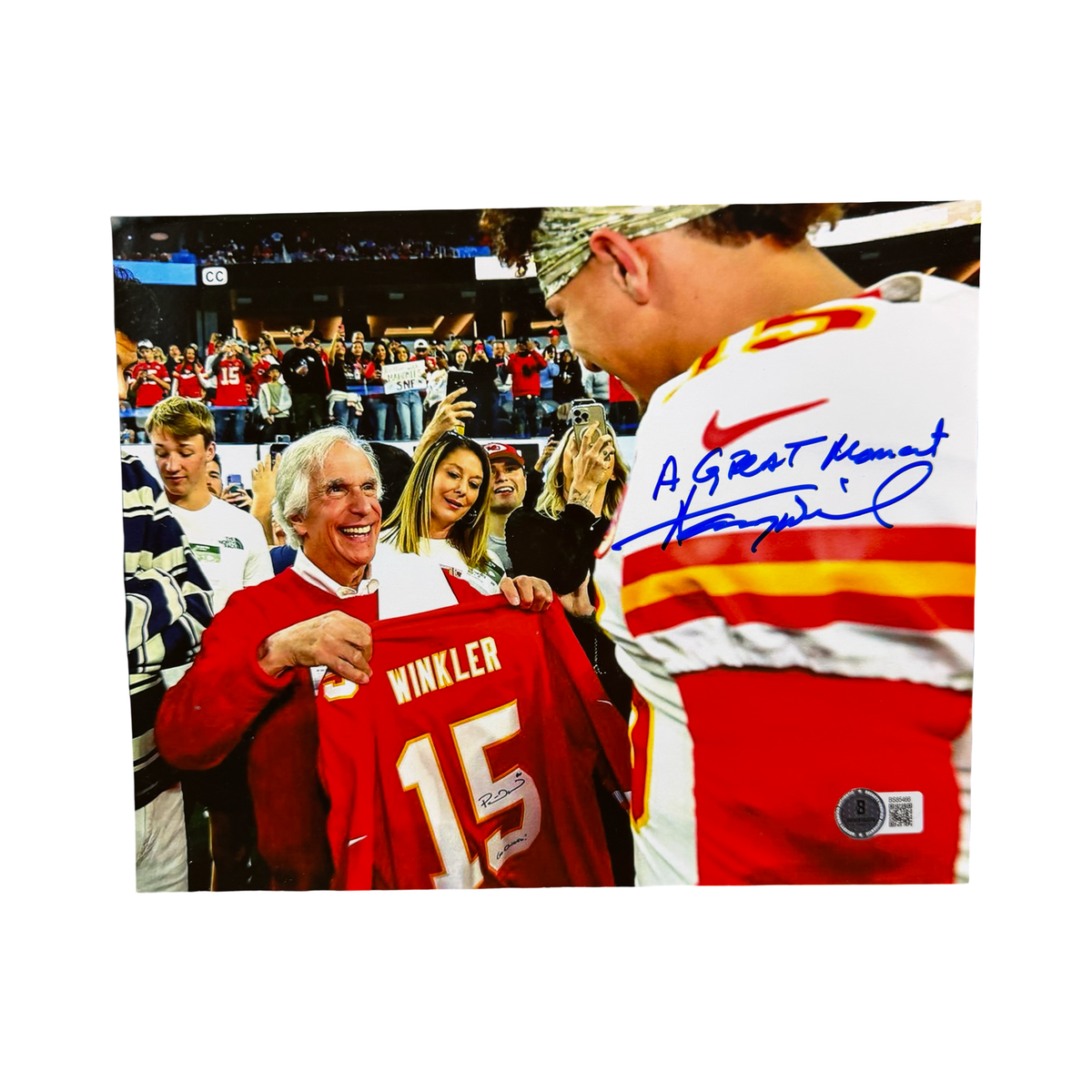 Henry Winkler Autographed Kansas City Chiefs 8x10 A Great Moment Inscription Beckett