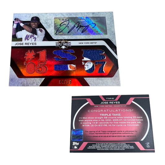 2008 Topps Triple Threads Jose Reyes Autograph Auto Jersey Relics /18