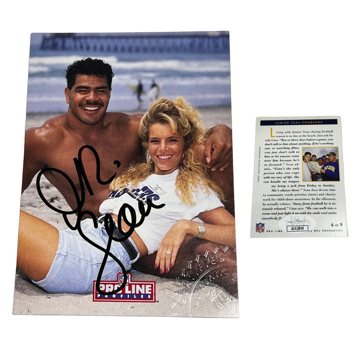 Junior Seau 1992 Pro Line Profiles Autographed Card JSA
