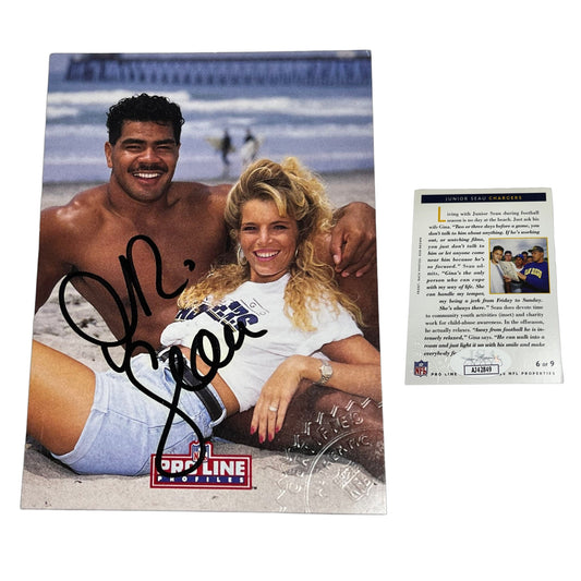 Junior Seau 1992 Pro Line Profiles Autographed Card JSA