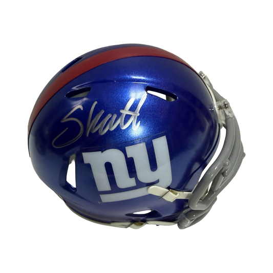 Cam Skattebo Autographed New York Giants Speed Mini Helmet Beckett BAS