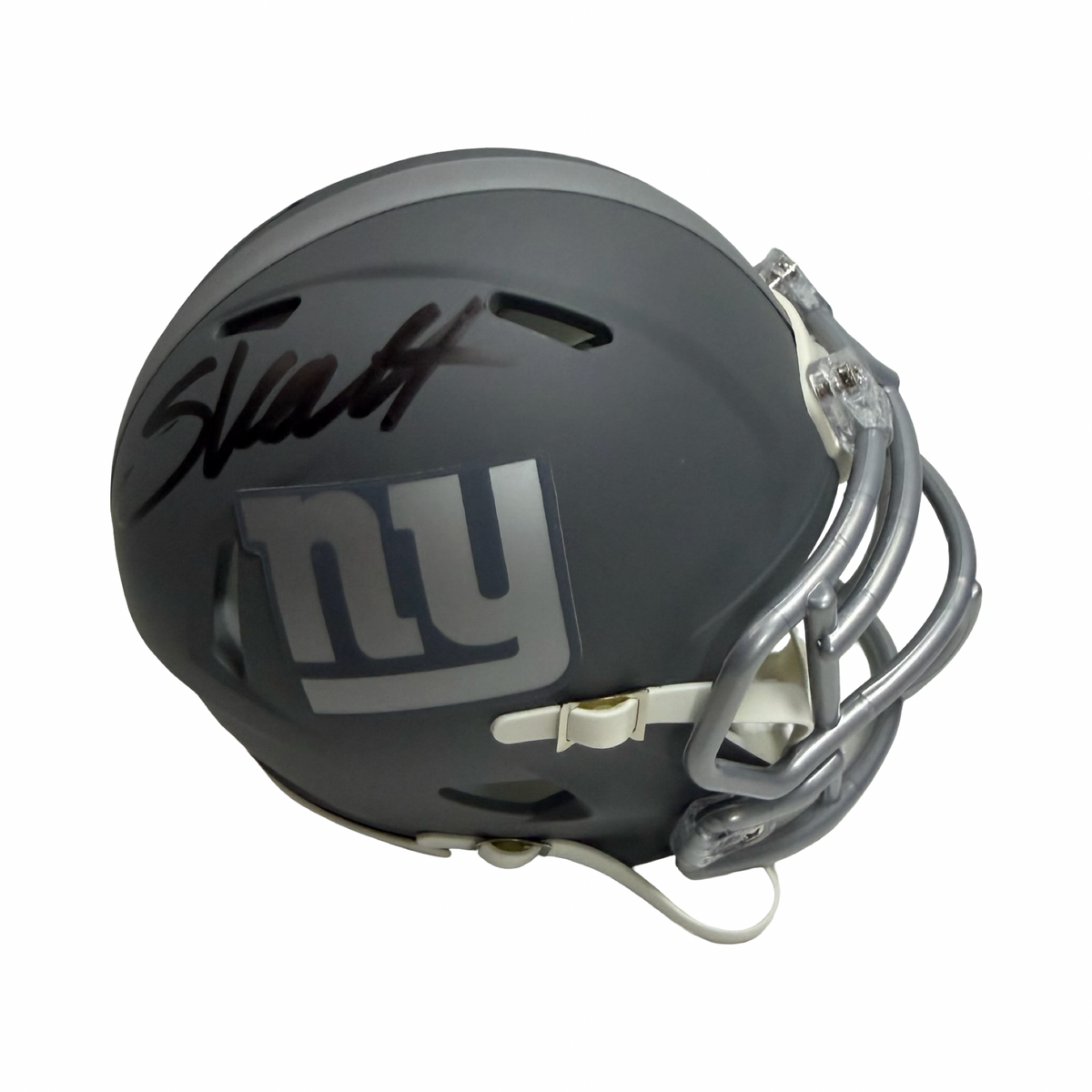 Cam Skattebo Autographed New York Giants Slate Mini Helmet Beckett BAS