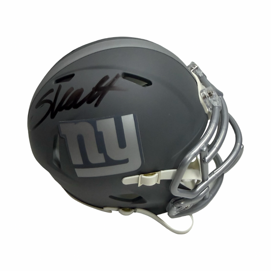 Cam Skattebo Autographed New York Giants Slate Mini Helmet Beckett BAS