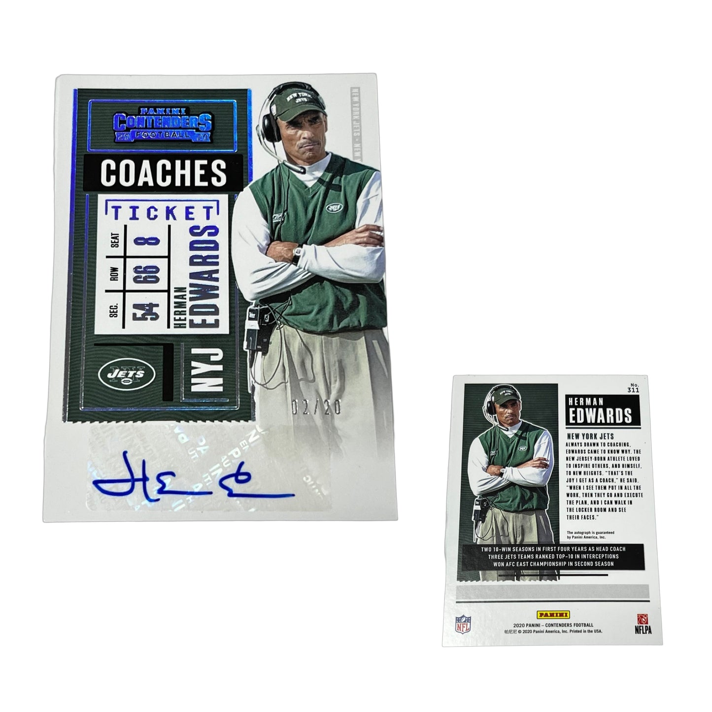 Herm Edwards Panini Contenders 311 Autograph 02/20