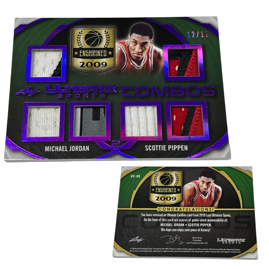 2019 Leaf Ultimate Michael Jordan Scottie Pippen 4 Color Jersey Patch 12/12