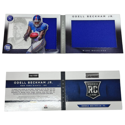 ODELL BECKHAM JR 2014 PANINI PLAYBOOK ROOKIE RC JERSEY PATCH RELIC BOOKLET /199