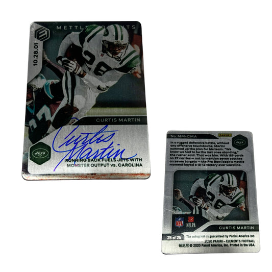 2020 Panini Elements Mettle Moments Auto /25 Curtis Martin #MM-CMA Auto HOF