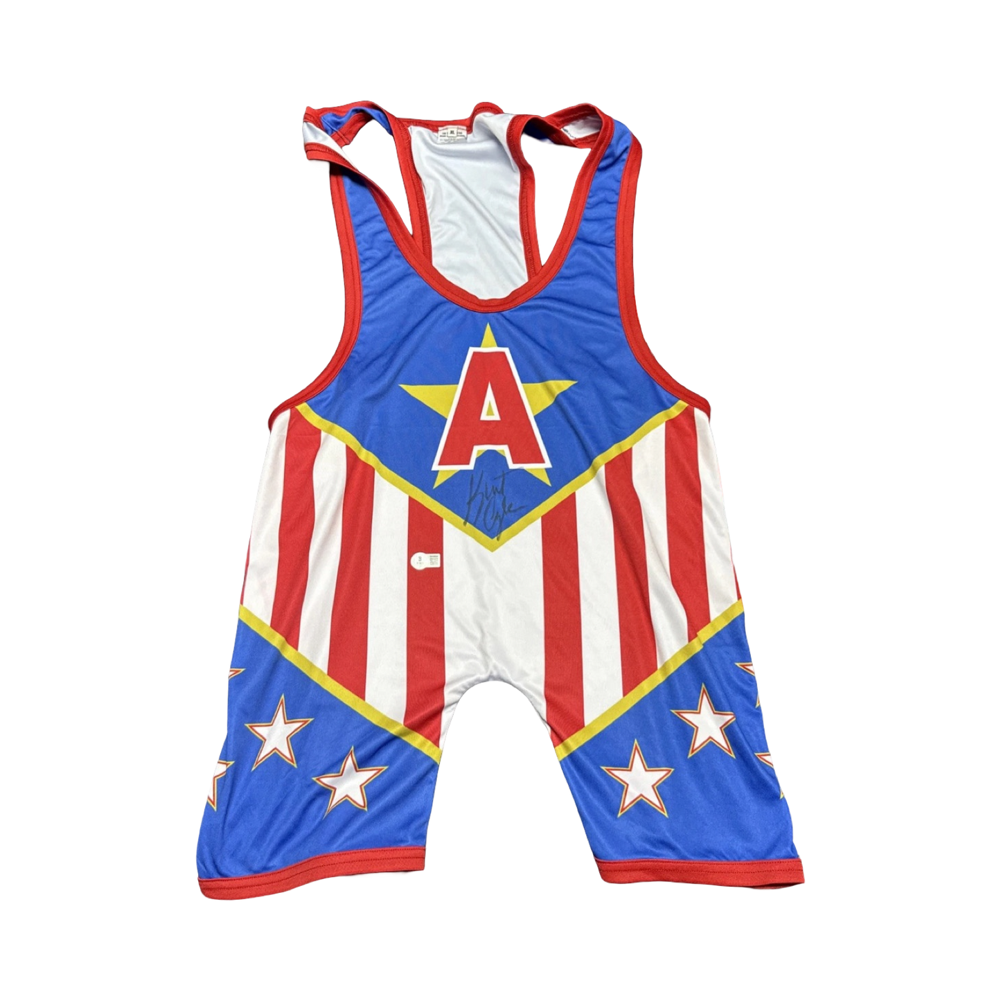 Kurt Angle Autographed Wrestling Attire Stars & Stripes Singlet Beckett