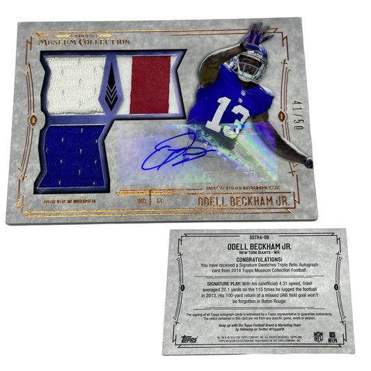 2014 Topps Museum Collection Triple Relic Auto RC O'Dell Beckham Jr 41/50