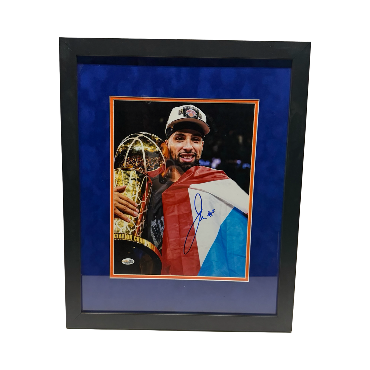Jose Alvarado Autographed New York Knicks 11x14 Signed Framed Photo JSA COA NBA Puerto Rican Flag