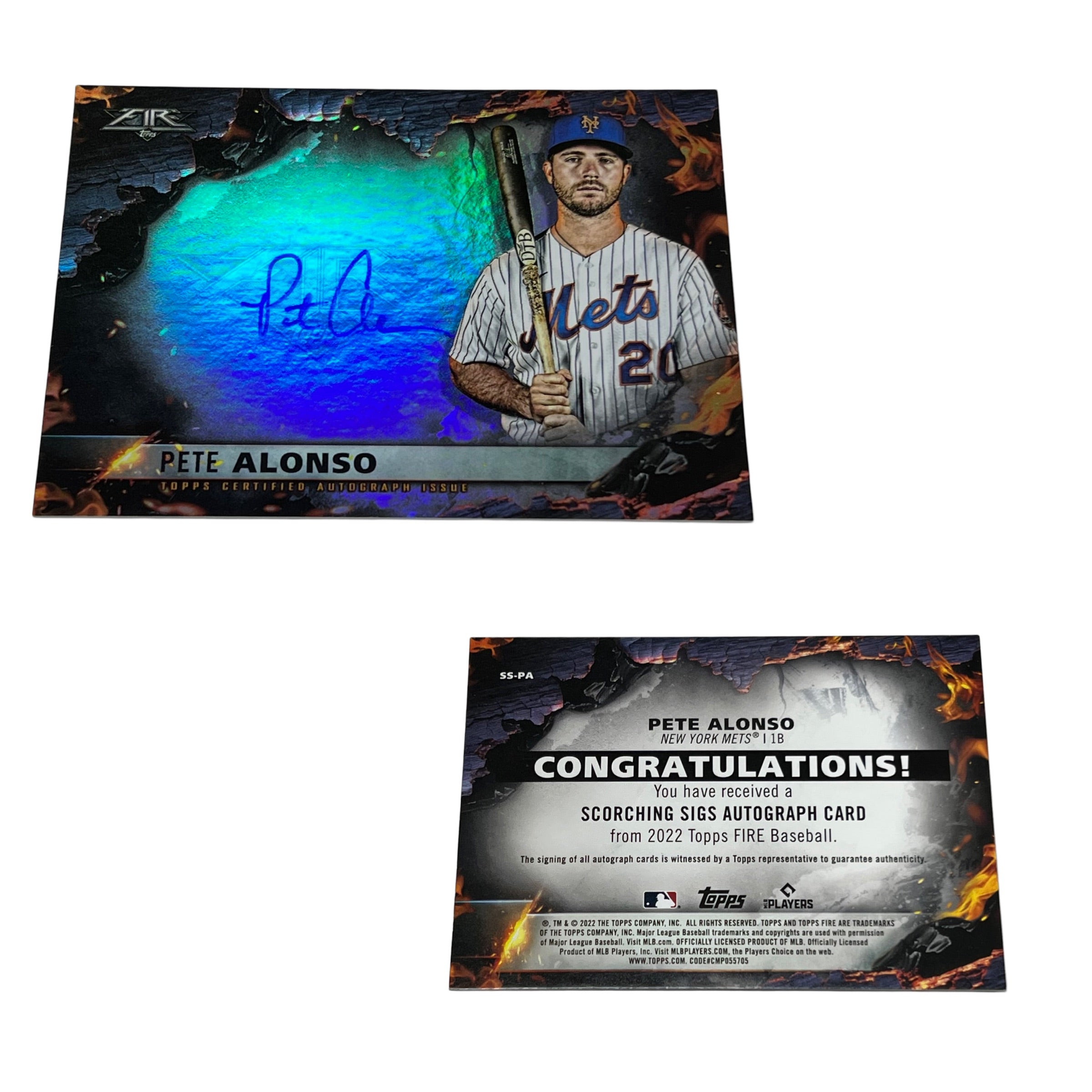 Pete outlet Alonso 2022 Topps Fire Signature Sigs. Auto