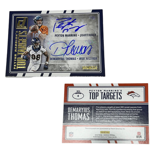 2016 Donruss Top Targets Peyton Manning Demaryius Thomas Dual Auto 8/18 SSP