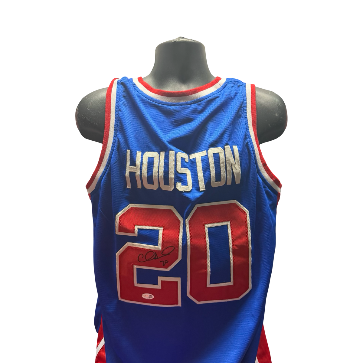 Allan Houston Signed Detroit Pistons Autographed Basketball Jersey AUTO JSA COA