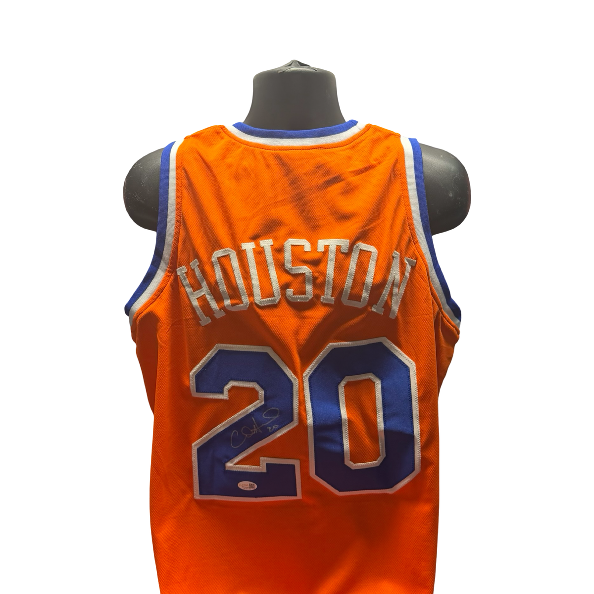 Allan Houston Signed New York Knicks Autographed Basketball Orange Jersey AUTO JSA COA
