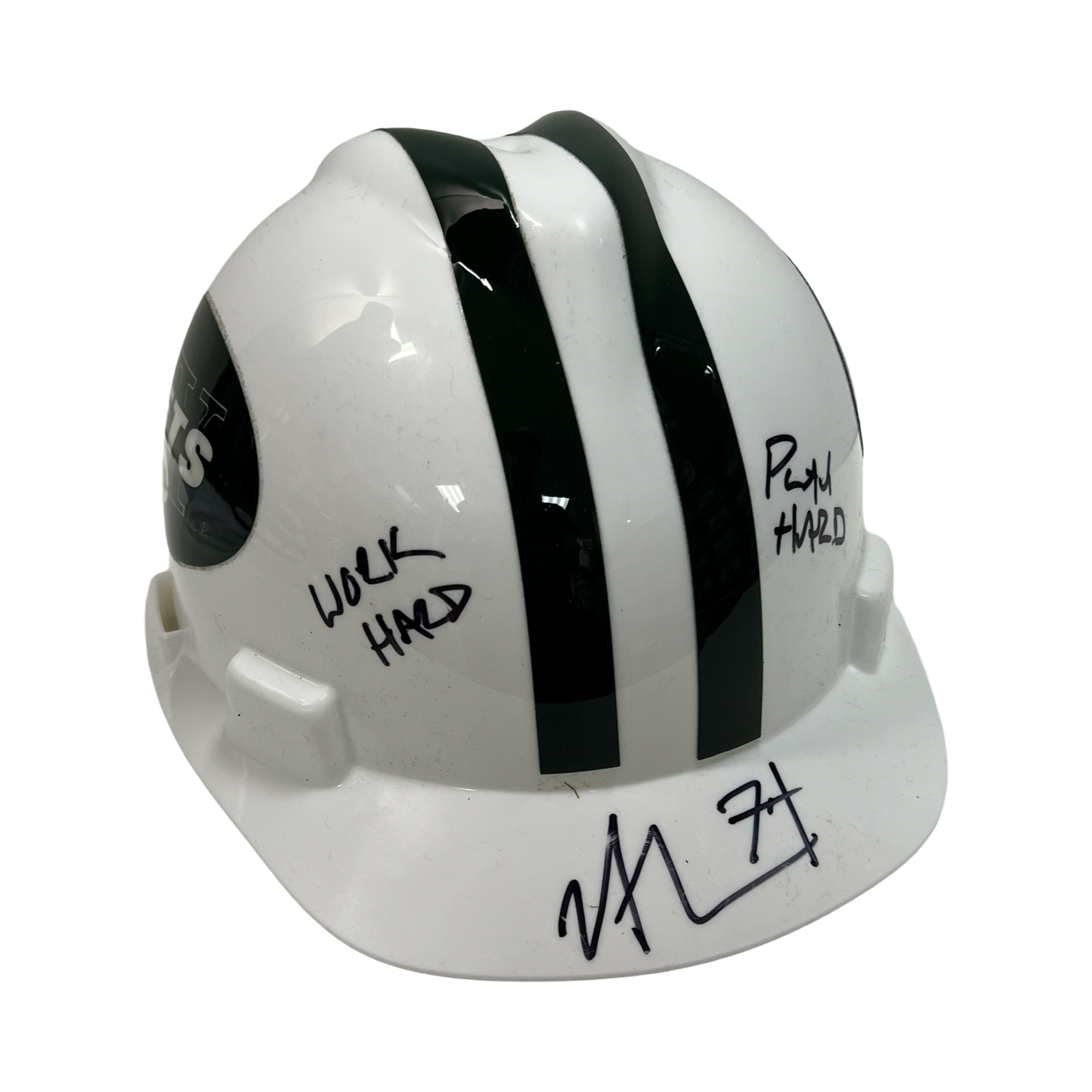 Nick Mangold Autographed New York Jets Hard Hat Helmet Beckett