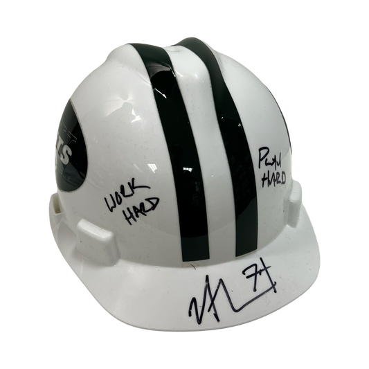 Nick Mangold Autographed New York Jets Hard Hat Helmet Beckett
