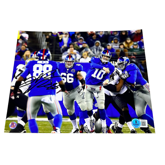 Hakeem Nicks Autographed New York Giants Pass 8x10 Beckett