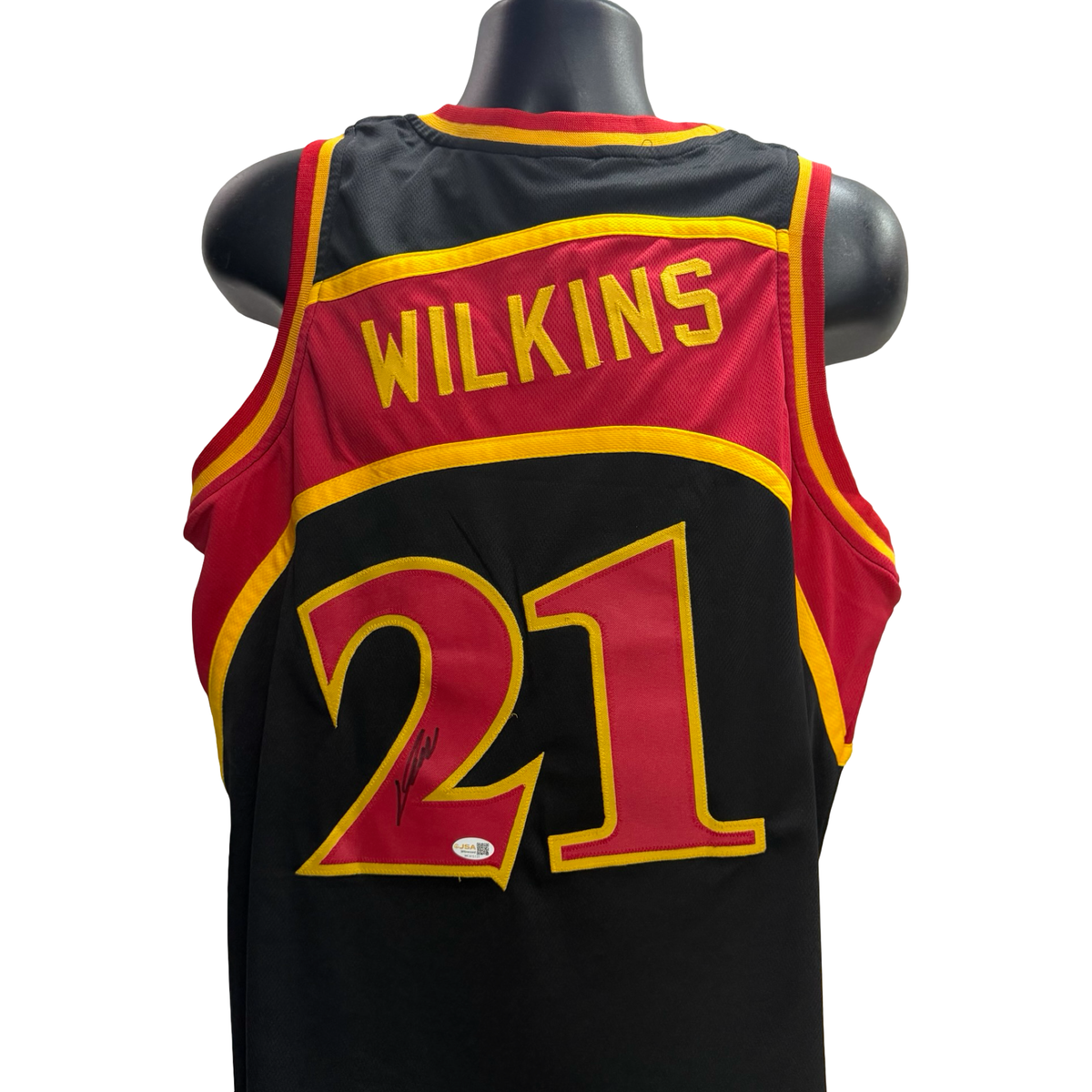 Dominique Wilkins Autographed Atlanta Hawks Black Jersey JSA