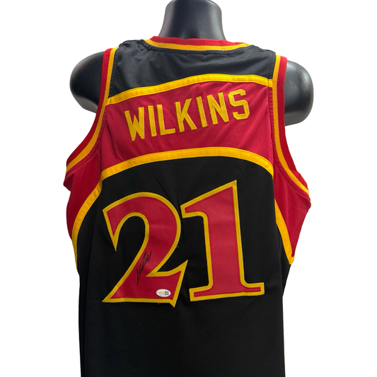 Dominique Wilkins Autographed Atlanta Hawks Black Jersey JSA