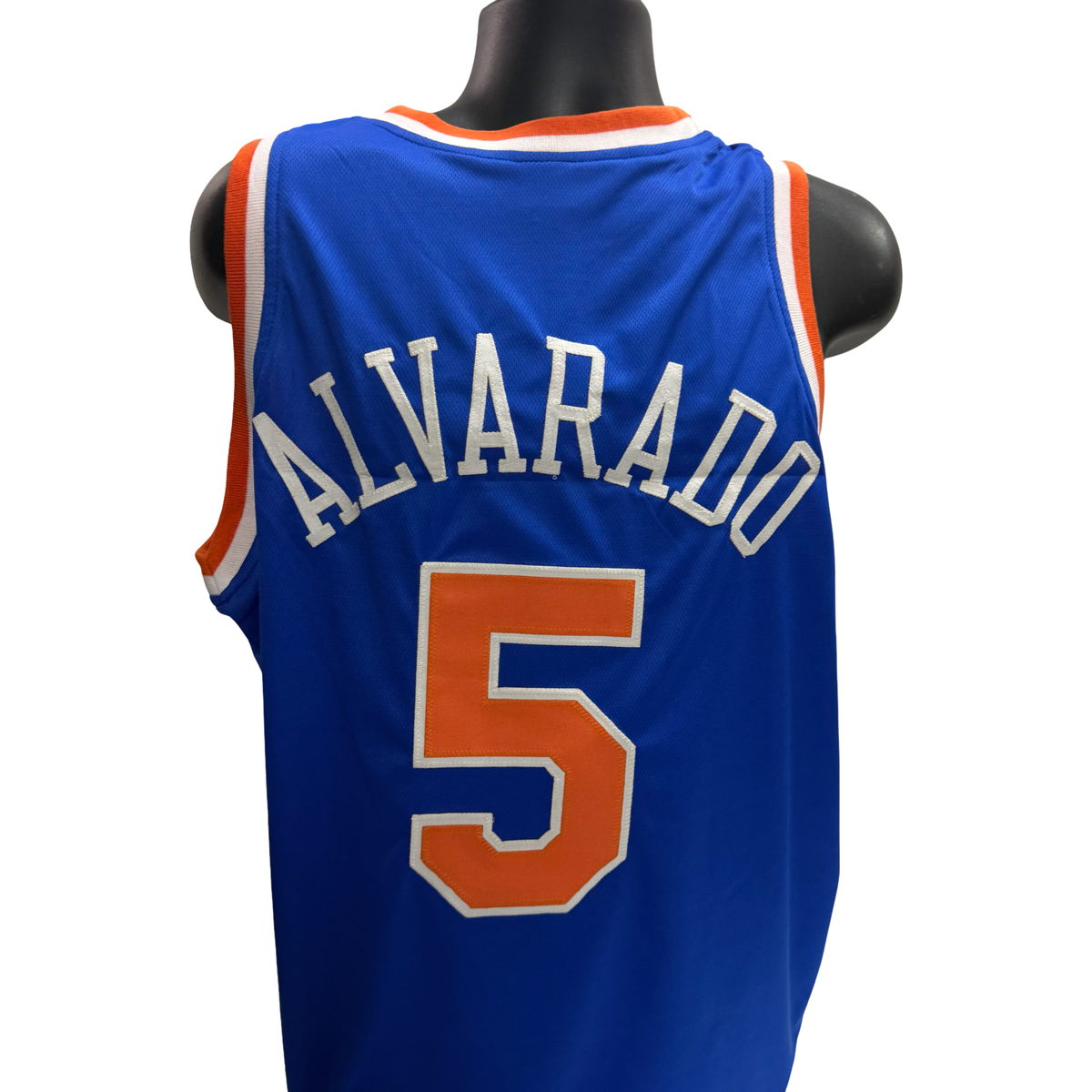 Jose Alvarado Unsigned New York Knicks Blue Custom Jersey Size XL NBA