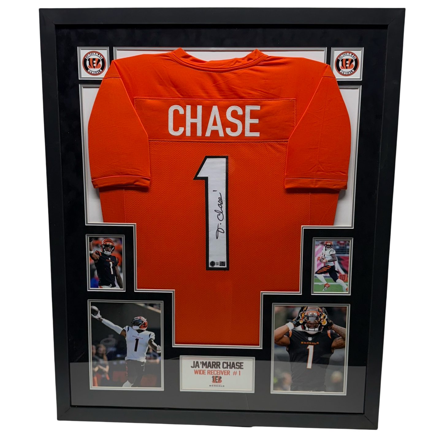 Ja'Marr Chase Autographed Cincinnati Bengals Orange Jersey Beckett - Framed