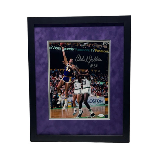Kareem Abdul-Jabbar Autographed Los Angeles Lakers Skyhook 11x14 JSA