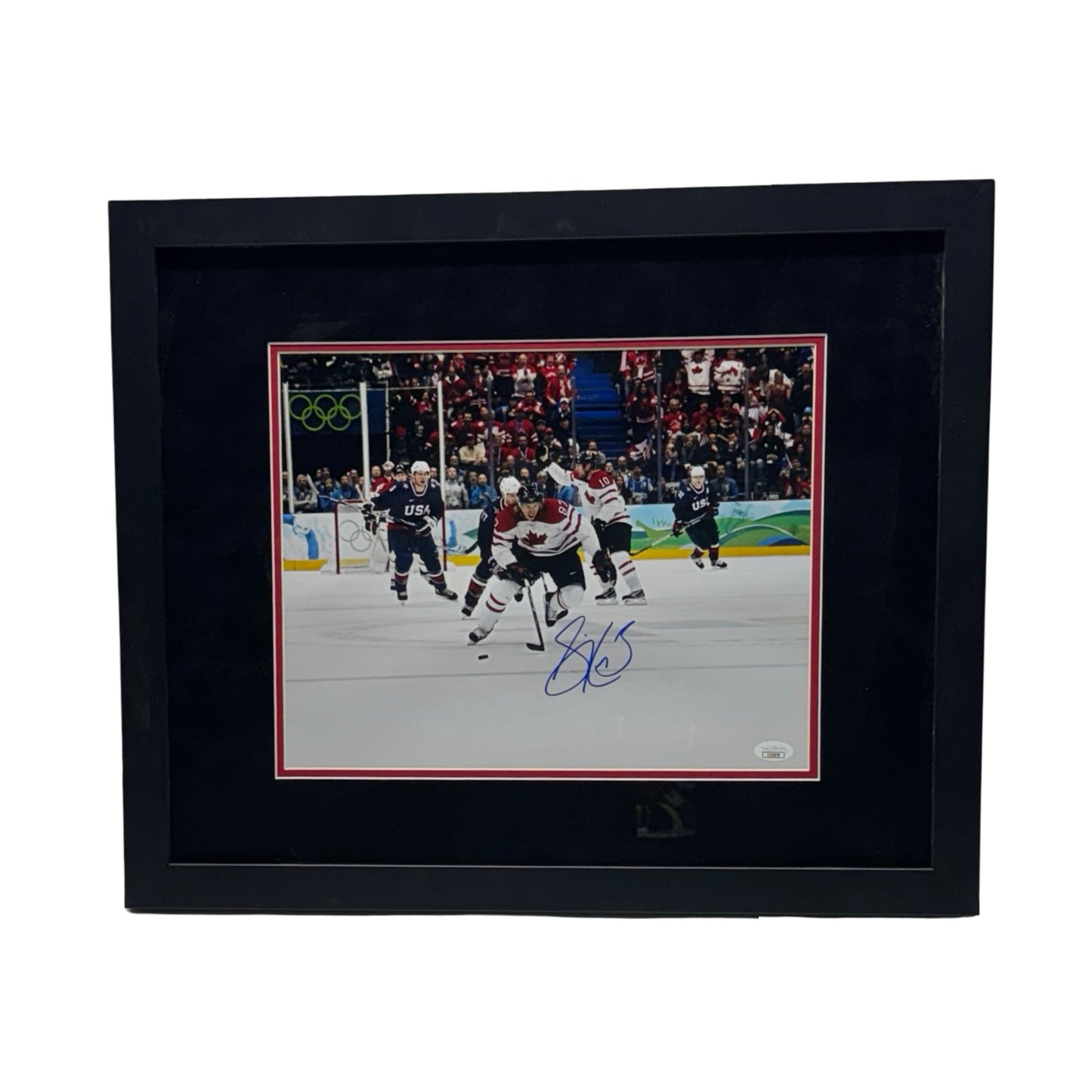 Sidney Crosby Autographed Team Canada Horizontal 11x14 JSA - Framed