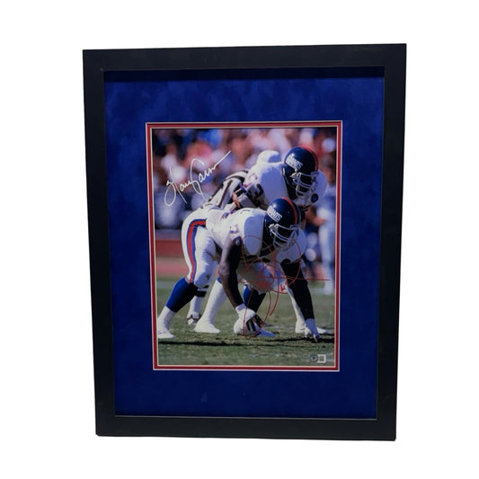 Harry Carson & Leonard Marshall Autographed New York Giants 11x14 Beckett - Framed