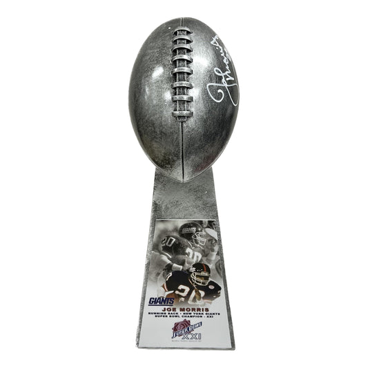 Joe Morris Autographed New York Giants Super Bowl Replica Trophy JSA
