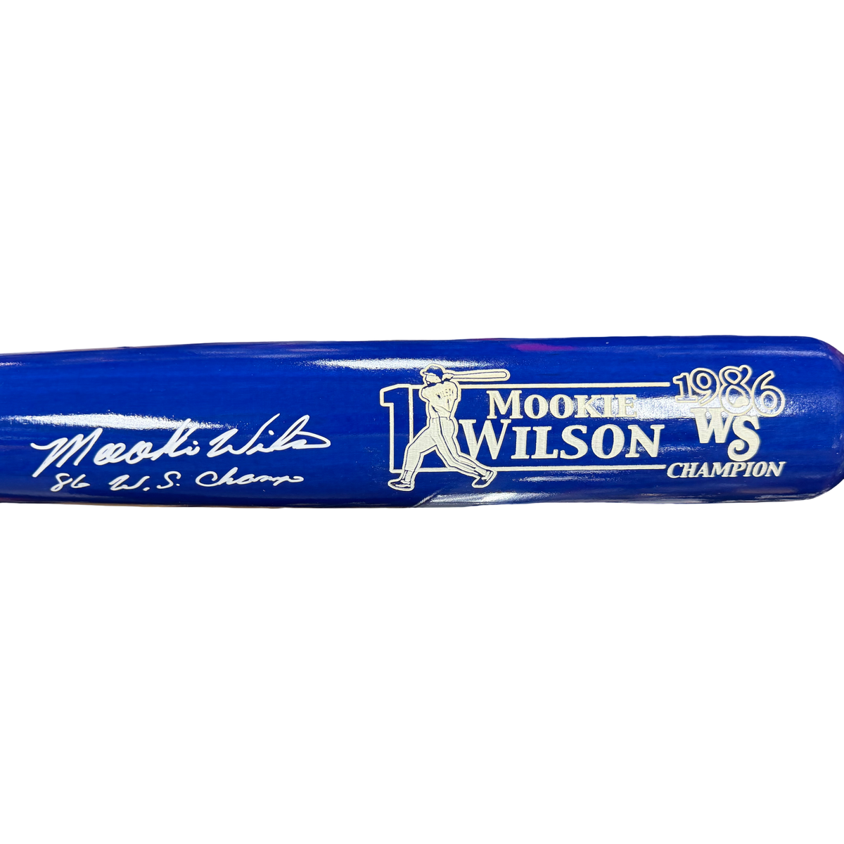 Mookie Wilson Blue Barrel Cooperstown Bat 1986 WS Champs Inscription Steiner CX