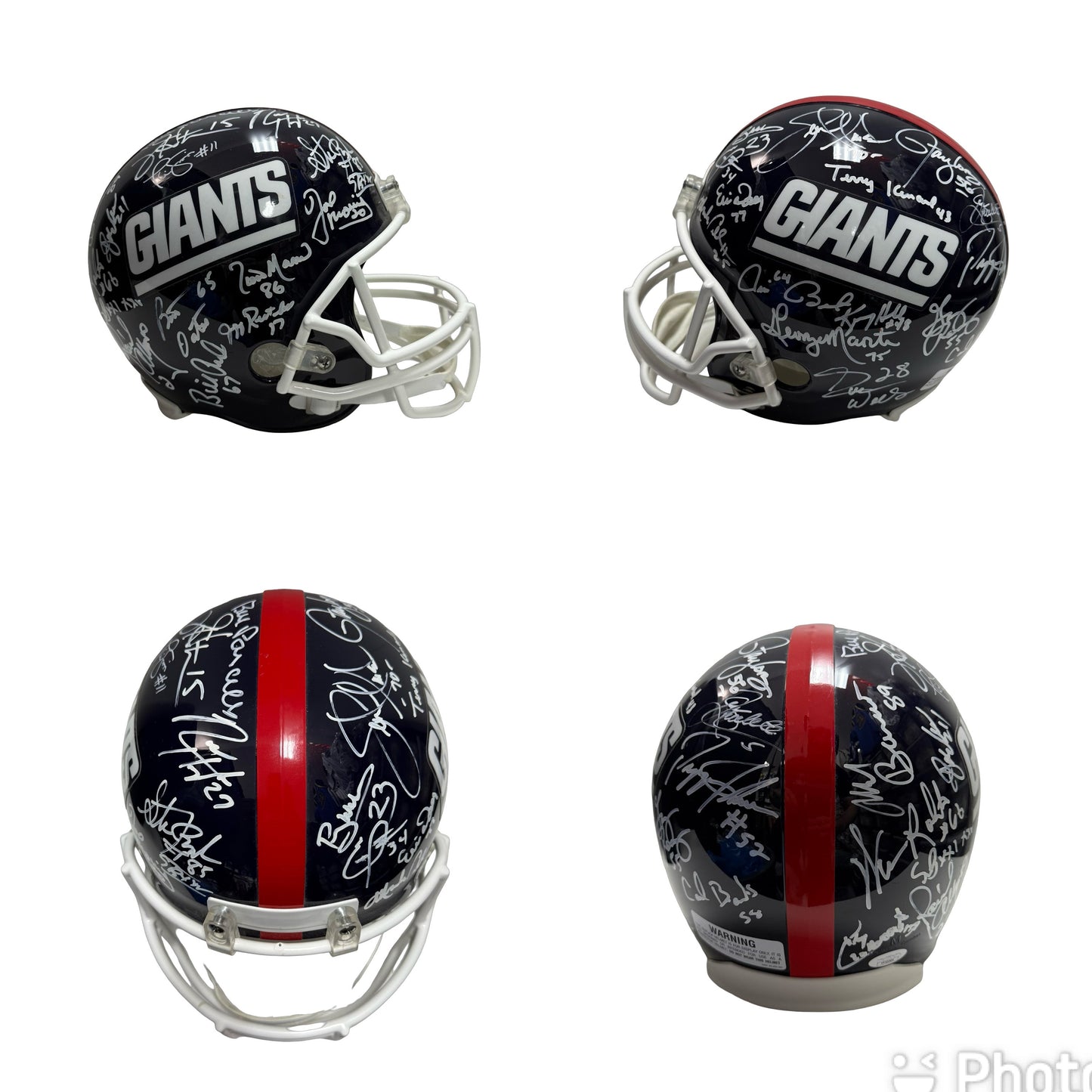 New York Giants Team Autographed Old School Replica Helmet 30 Signatures JSA