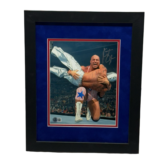 Kurt Angle Autographed Backbreaker 8x10 Beckett - Framed