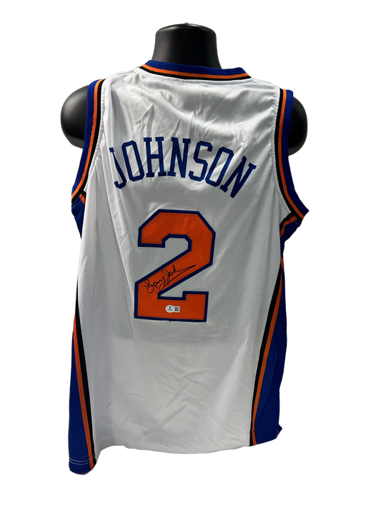 Larry Johnson Autographed New York Knicks White Jersey Beckett