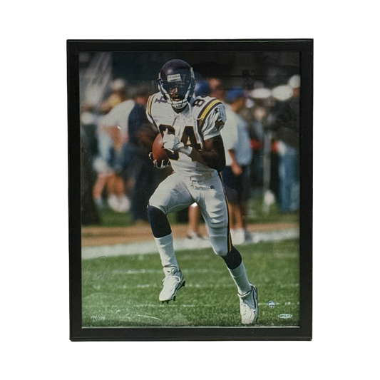 Randy Moss Autographed Minnesota Vikings Running 16x20 Upper Deck - Framed