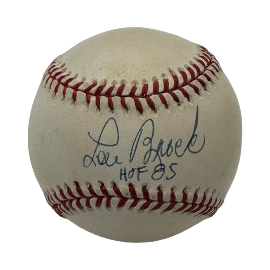 Lou Brock Autographed St Louis Cardinals OMLB HOF 85 Beckett